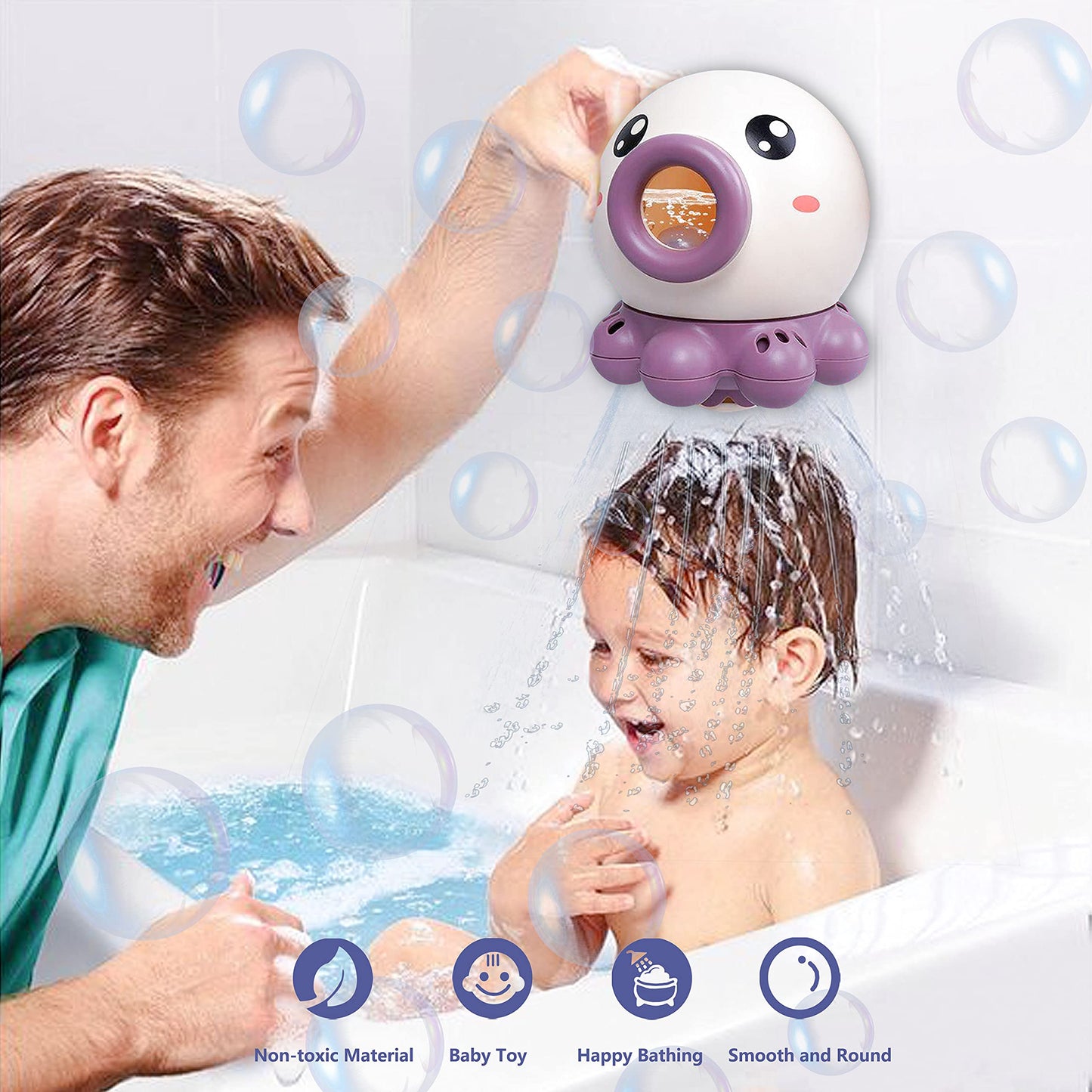 Octopus Fountain Bath Toy Water Jet Rotating Shower - Luxury Look