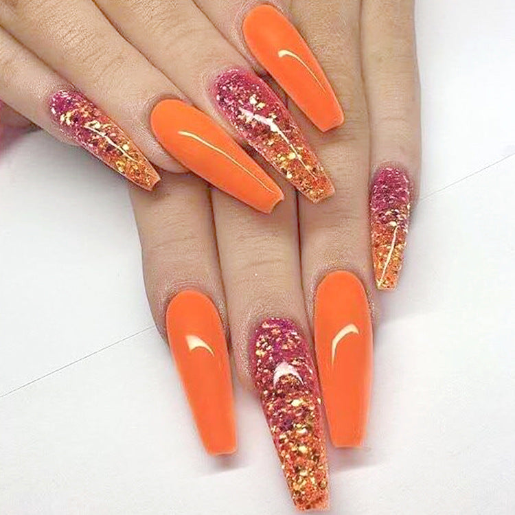 Long Ballet Nails With Flat And Pointed Water Droplets - Luxury Look