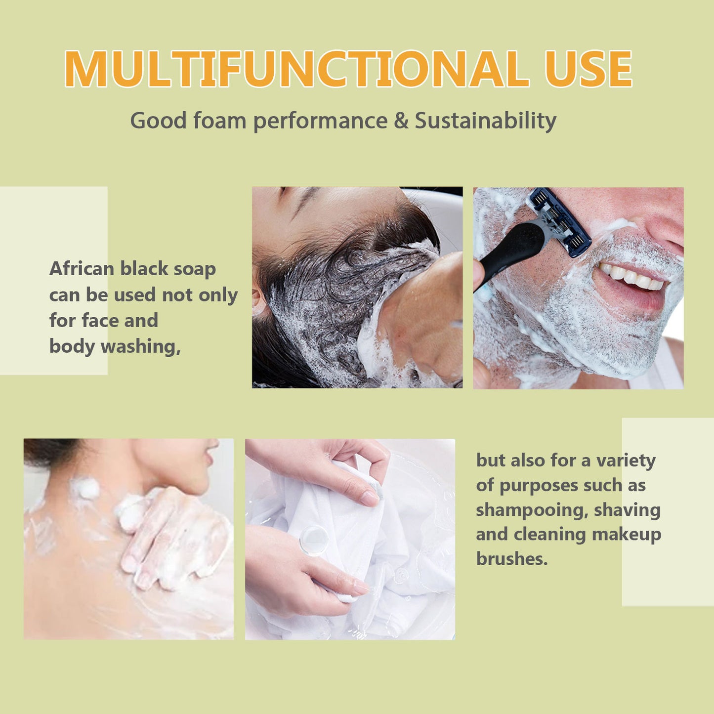 African Black Soap Deep Cleansing Body Anti-mite Moisturizing