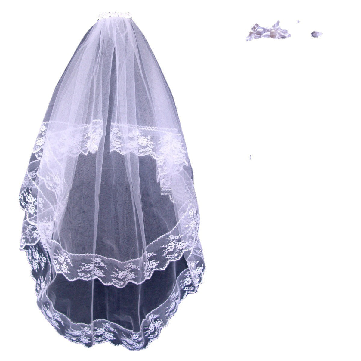 Bridal Veil Double Layer Lace Big Veil - Luxury Look