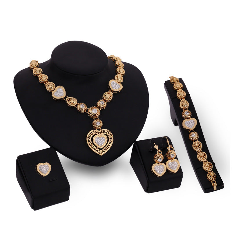 Classic Golden Alloy Jewelry Set - Luxury Look
