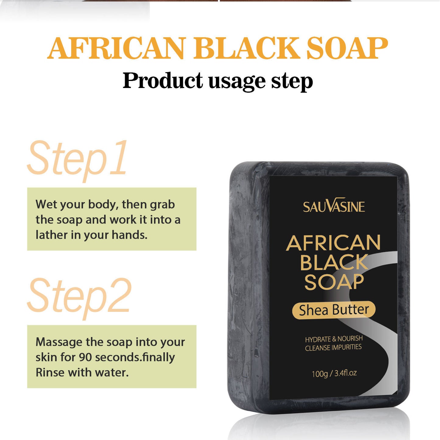 African Black Soap Deep Cleansing Body Anti-mite Moisturizing