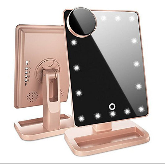 20 LED Touch Screen Makeup Mirror With Bluetooth Speaker - Luxury Look