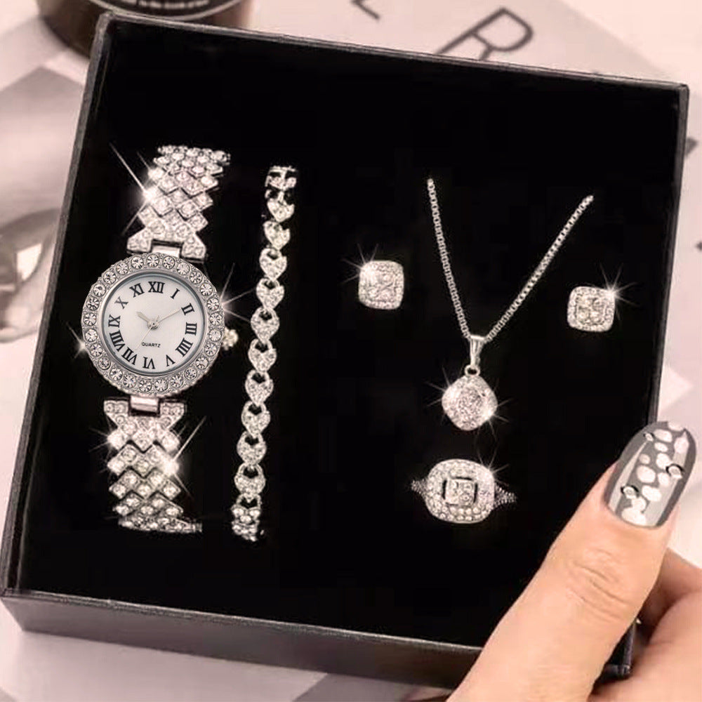 Full Diamond Luxury Bracelet Watch Set - Luxury Look
