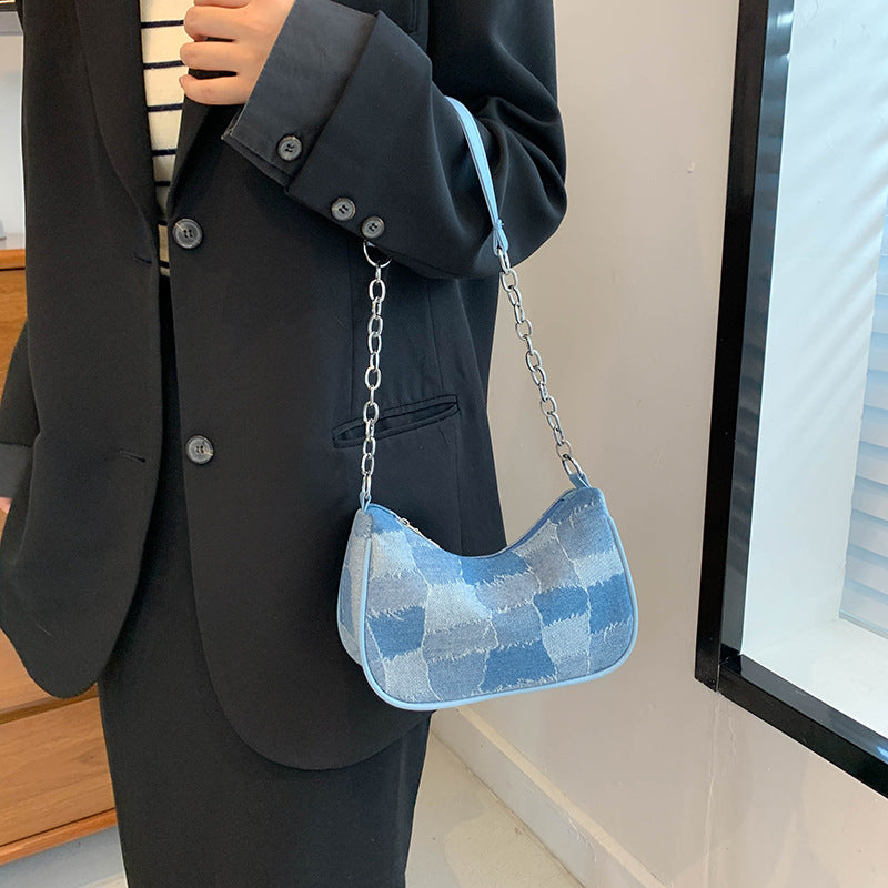 Denim Simple Shoulder Bag - Luxury Look