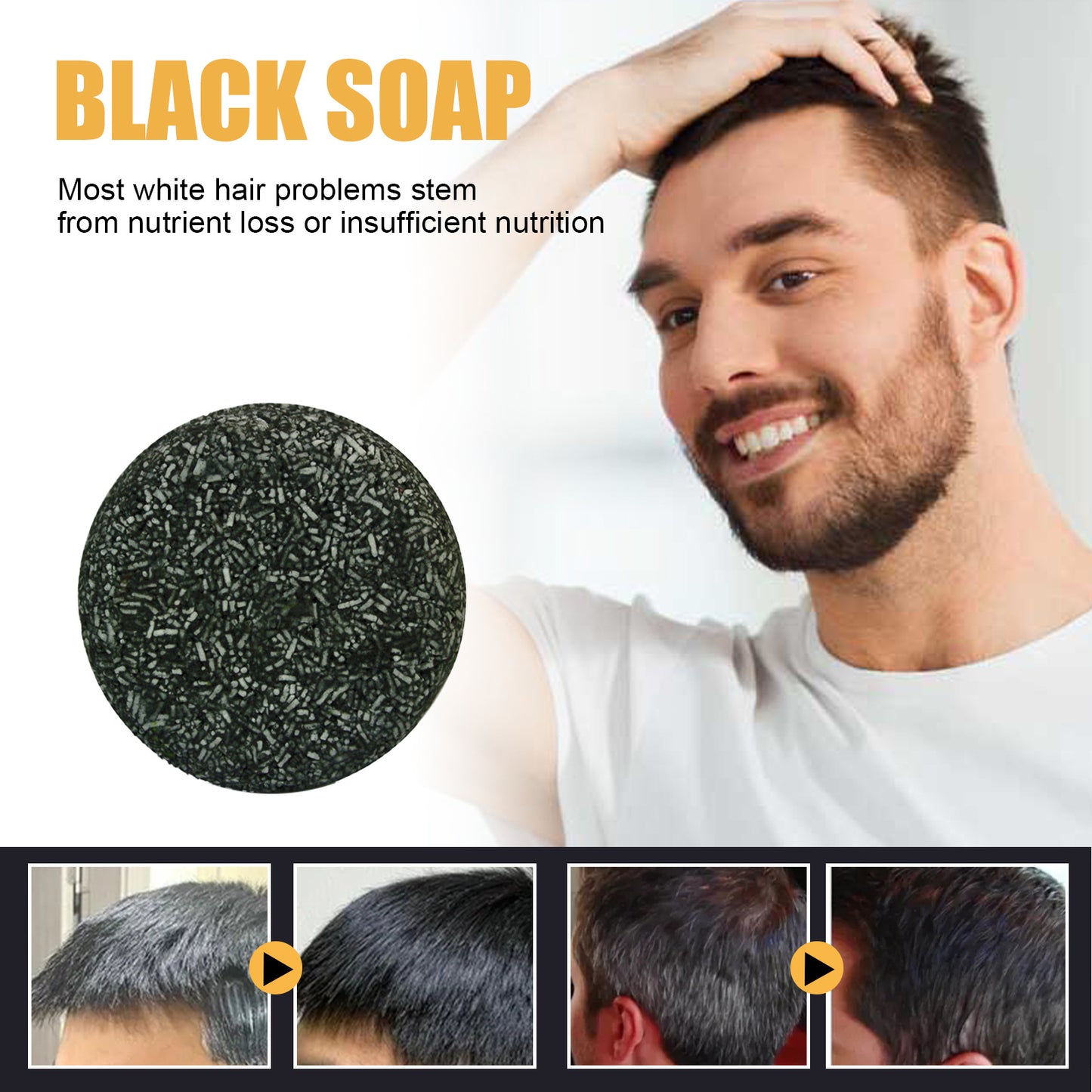 Black Thick Hair Care Cleansing Scalp Supple Hair Hair Fixation Shampoo Soap