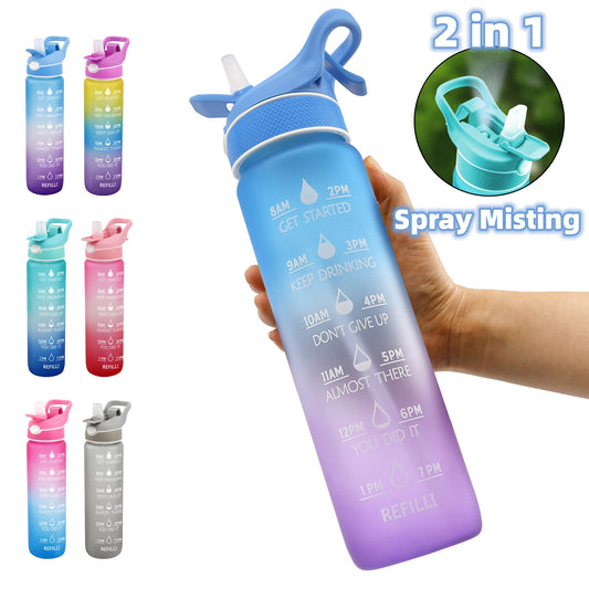 1000ML Plastic Spray Water Bottle - Luxury Look