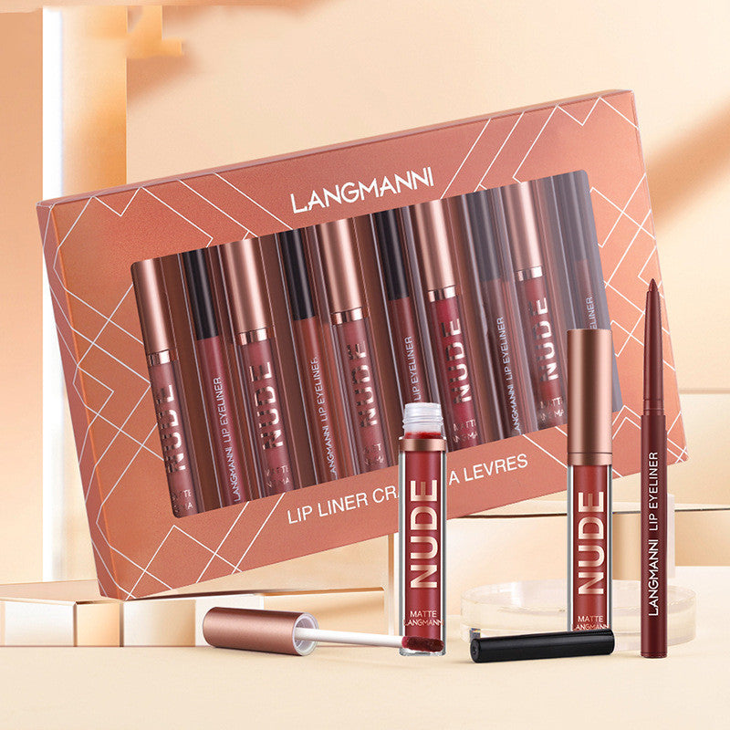 6 Lip Liner & 6 Lipstick Makeup 12 Pcs Set - Luxury Look