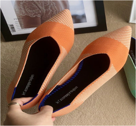 Women's Pointed Toe Casual Woven Flat Shoes - Luxury Look