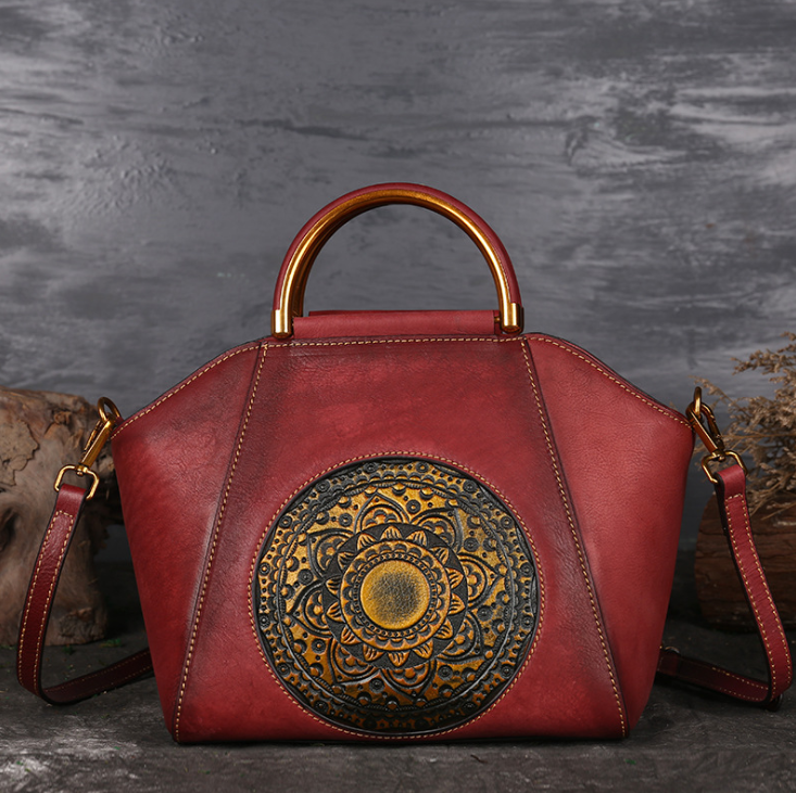 Genuine Embossed Leather Bag - Luxury Look