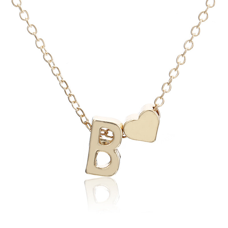 Heart Shaped Letter Necklace - Luxury Look