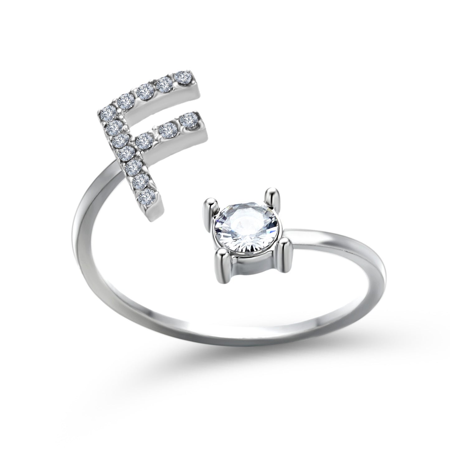 Elegant Adjustable 26 Initial Letter Ring - Luxury Look