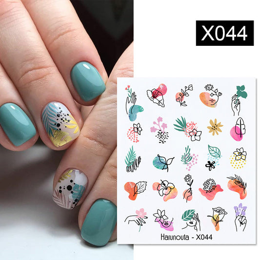 Flower Nail Sticker - Transfer DIY Small Watermark Decal - Luxury Look