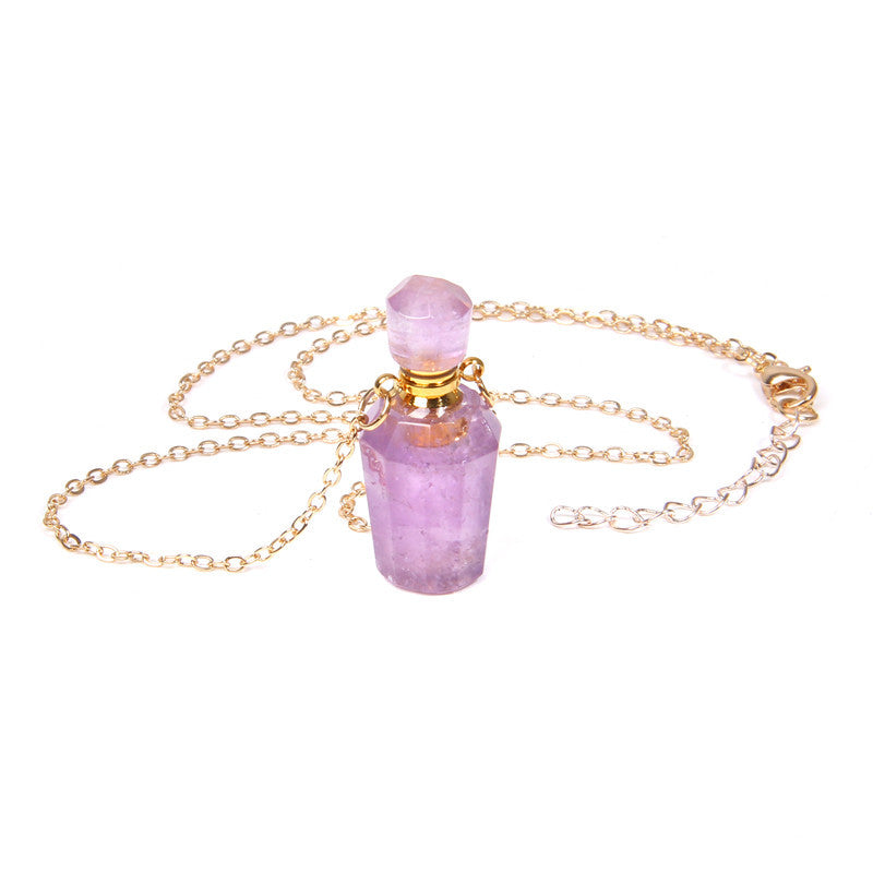 Perfume bottle crystal pendant necklace - Luxury Look